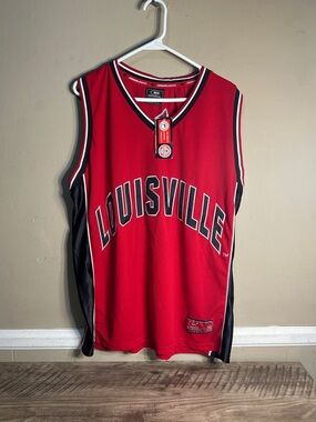 Colosseum Red and Black Louisville Basketball Jersey Size Large New With Tags.